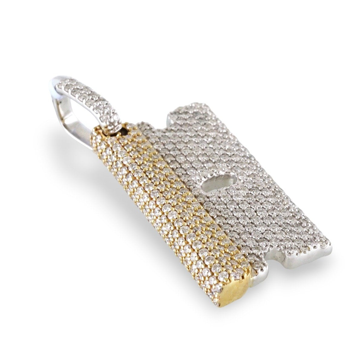 14k Gold Diamond Razor Pendant image 2