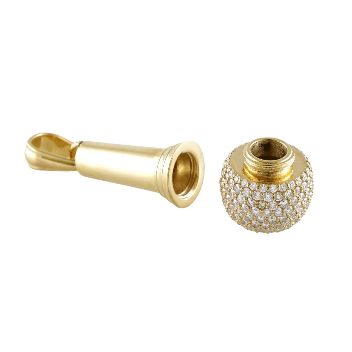 14k Gold Diamond Microphone Pendant image 1