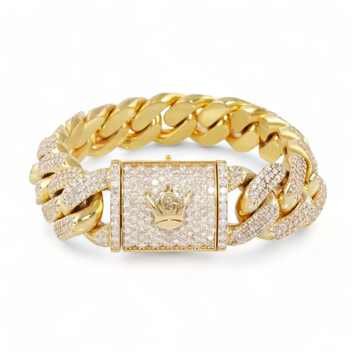 10k Gold Diamond Cuban Link Bracelet image 0