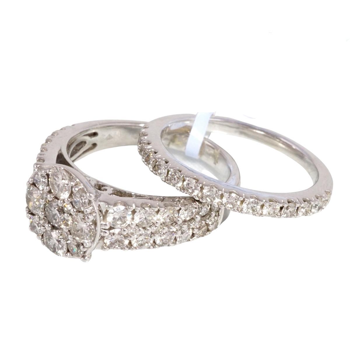 Diamond Duo White Gold Ring 14k image 1