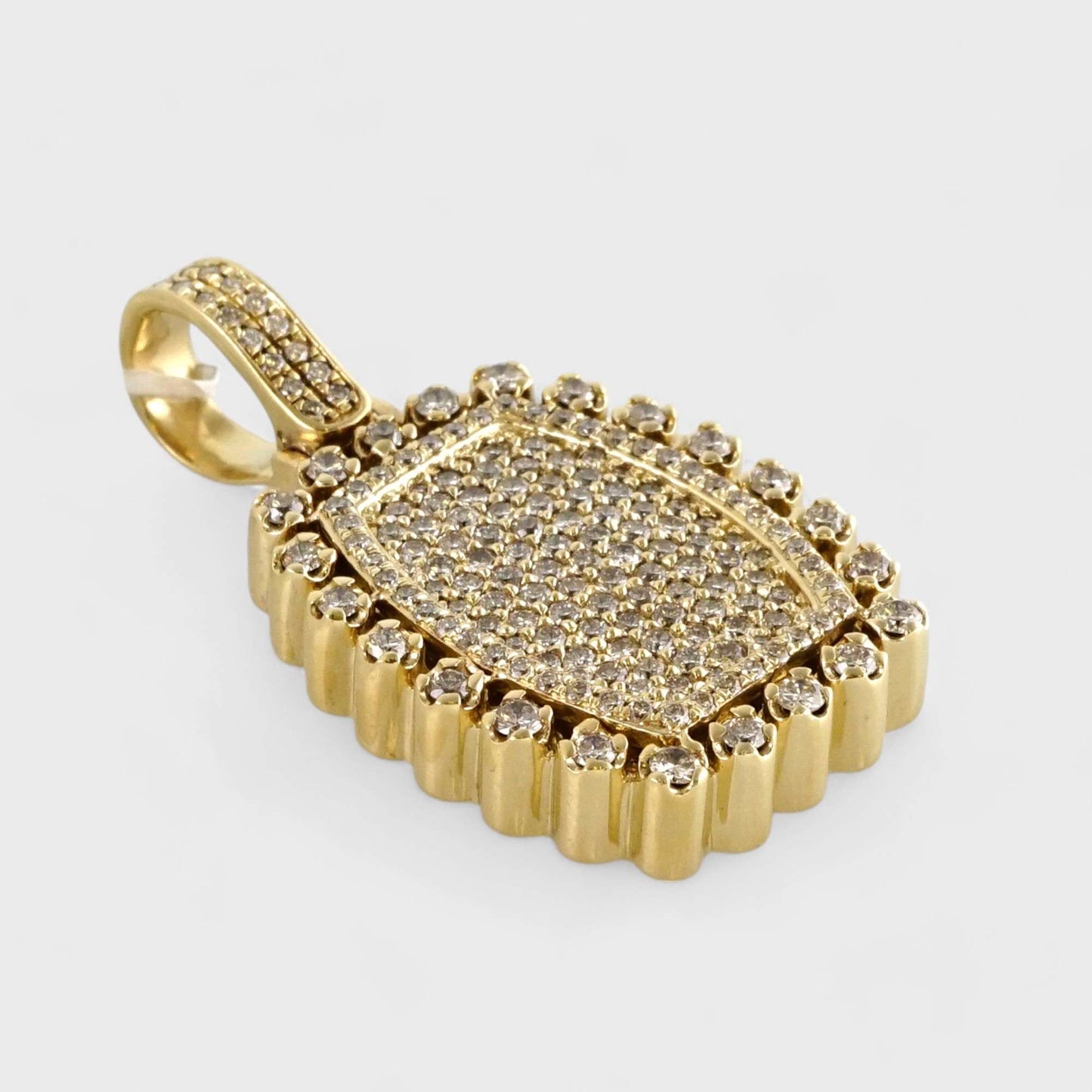 14k Yellow Gold Diamond Plate Pendant image 2
