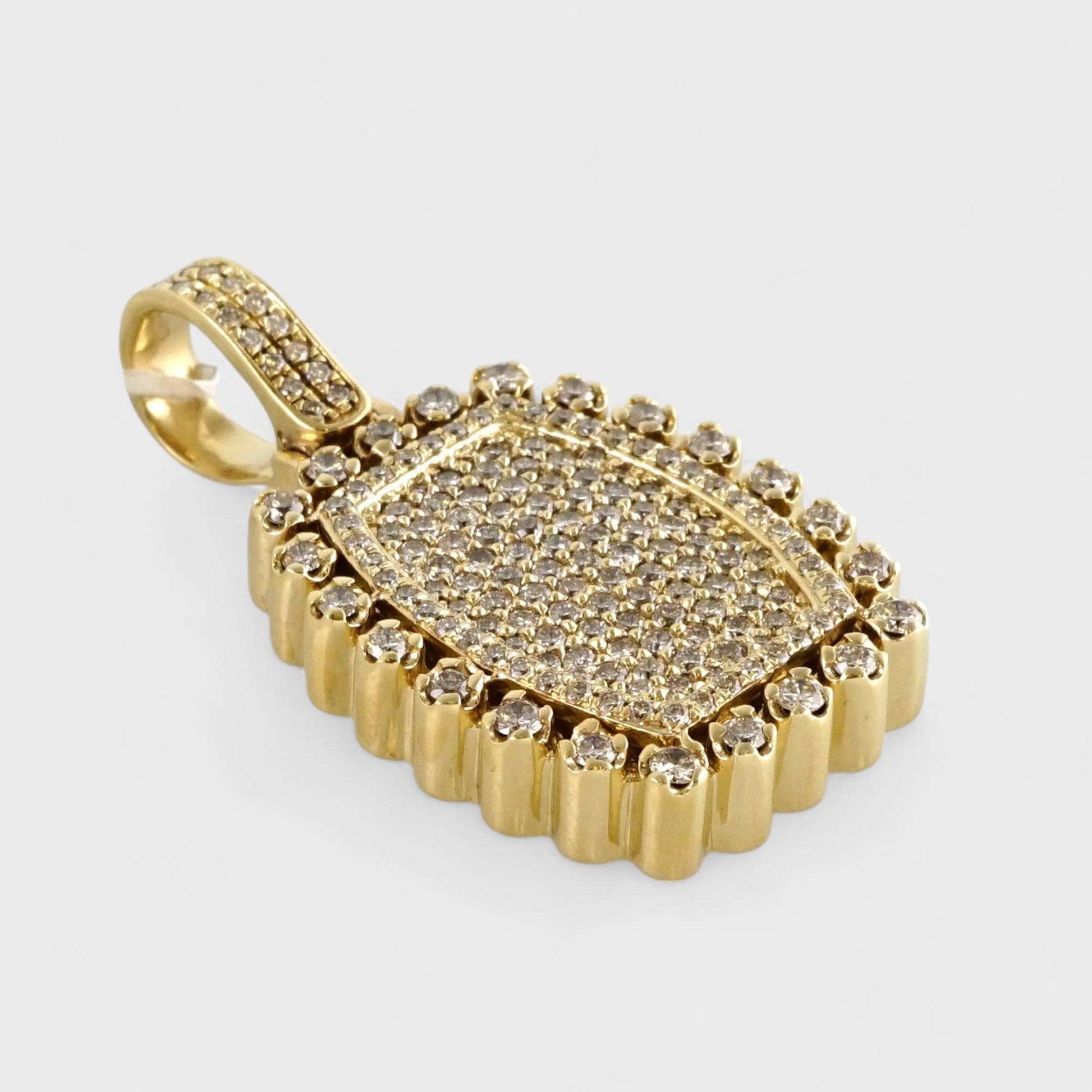 14k Yellow Gold Diamond Plate Pendant image 2