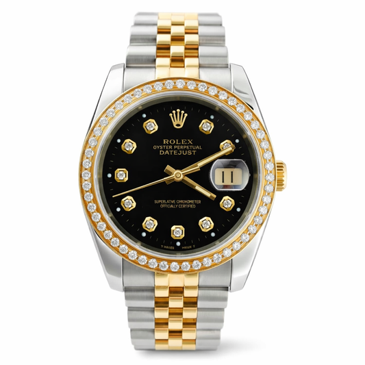 Rolex Datejust 18k Gold Diamond Customized Dial 36mm 116233 - Pre-Owned