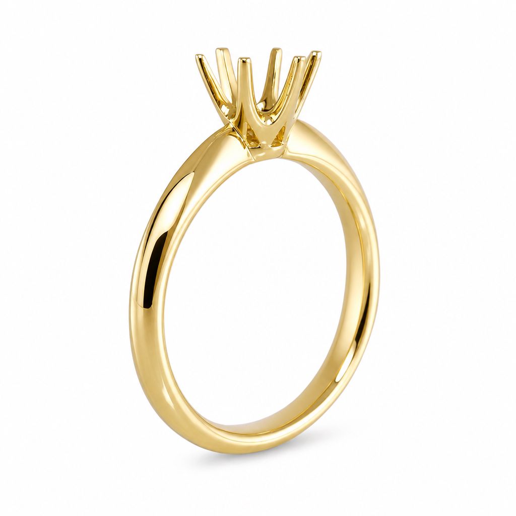 18k Engagement Yellow Gold Ring