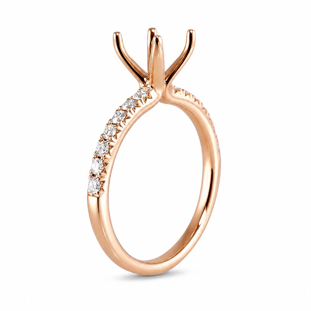 14k Engagement Rolse Gold Ring