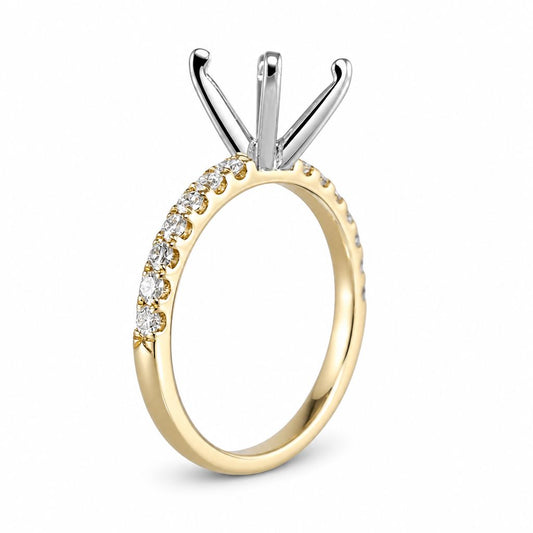 18k Engagement Yellow Gold Ring