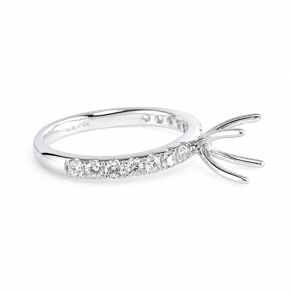 18k Engagement White Gold Ring