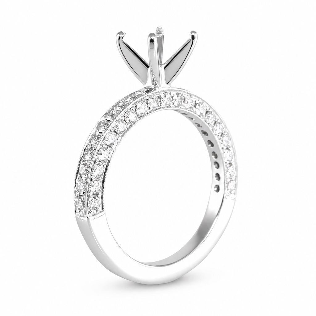 18k Engagement White Gold Ring
