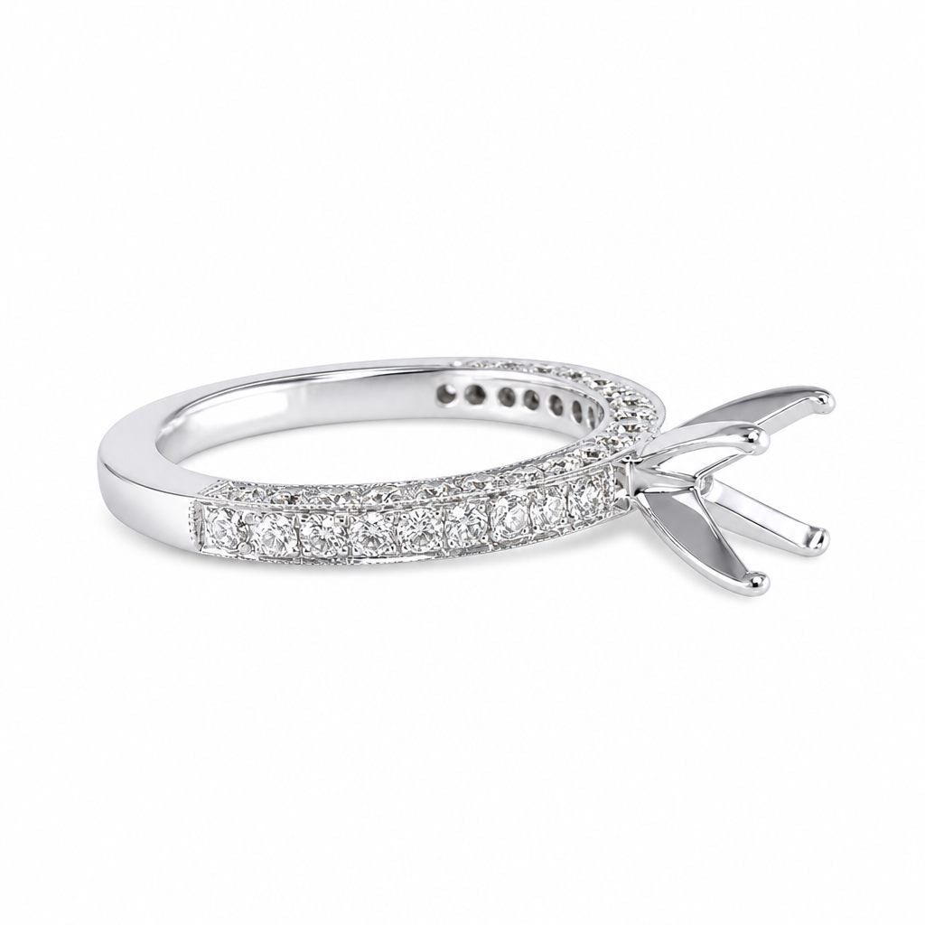 18k Engagement White Gold Ring