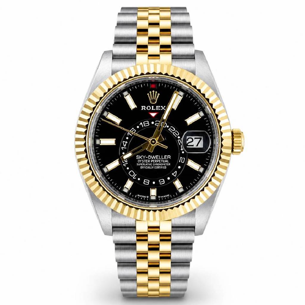 Rolex Sky-Dweller Two Tone Black Dial 42mm 336933 - Pre-Owned