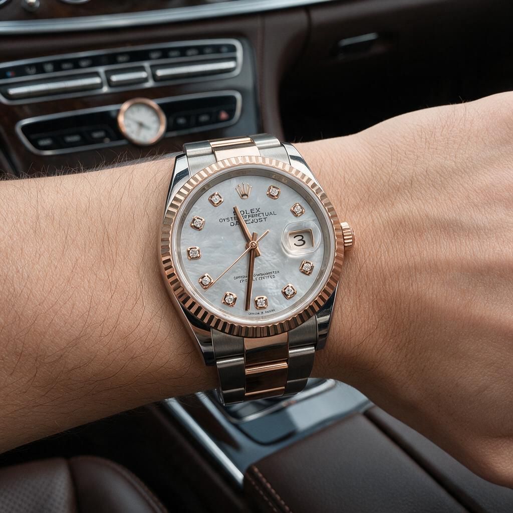 Rolex Datejust Everose Gold Mother or Pearl Diamond M:126231 w/card - Pre-Owned
